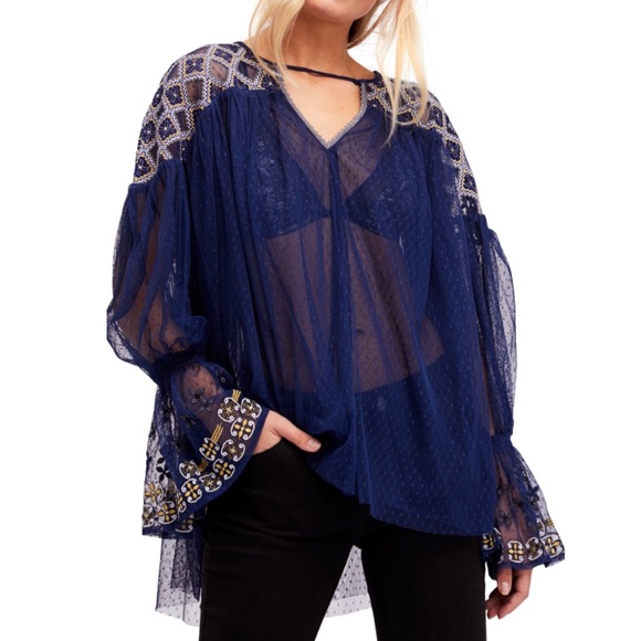 NWT Free People Sheer Joyride Top - Picture 2 of 8